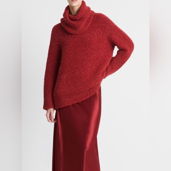 Vince Bouclé Turtleneck Tunic Sweater
Color: Ruby Ink /Cowl Neck Sweater - Picture 1 of 9